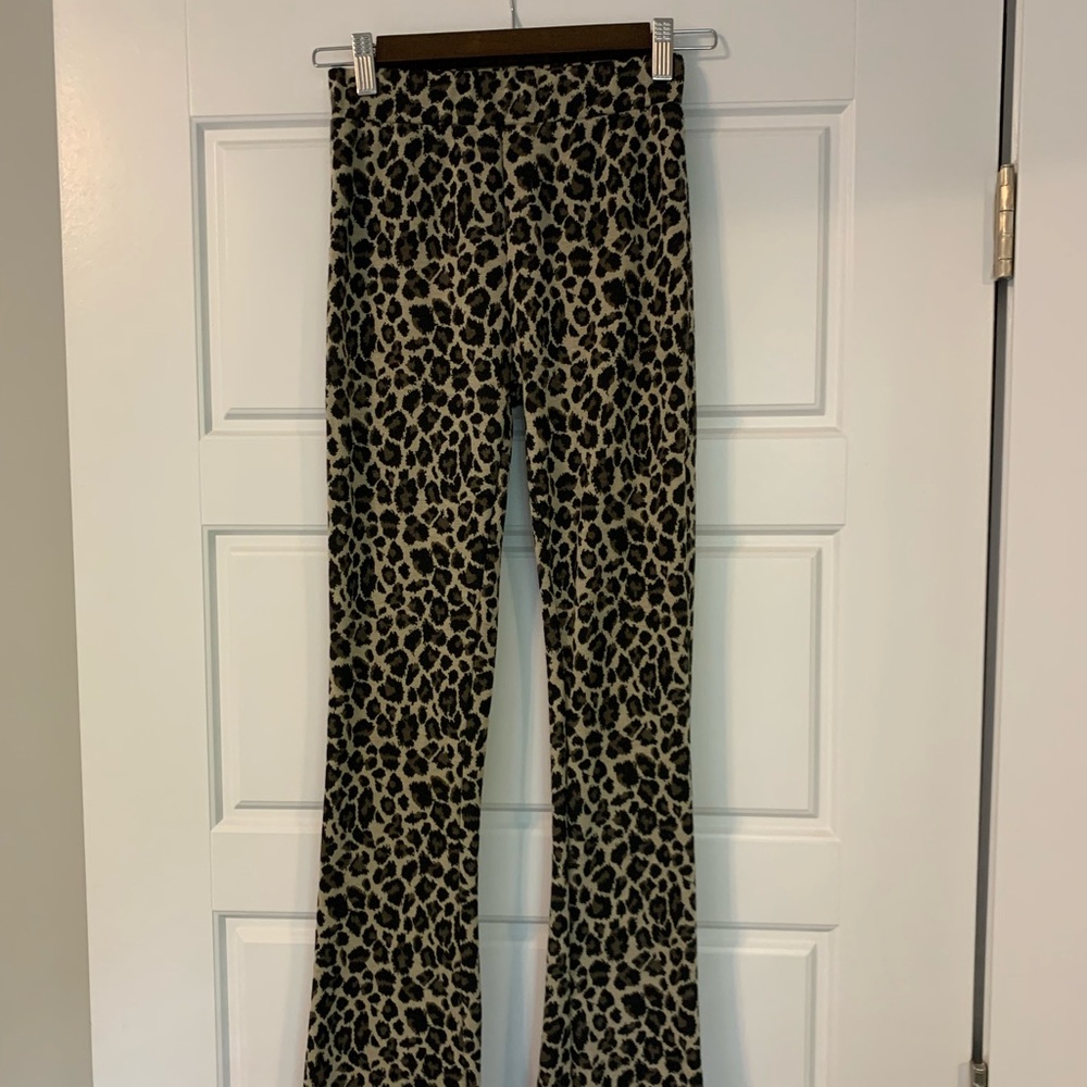 Urban Outfitters Leopard Kick Flare Pants